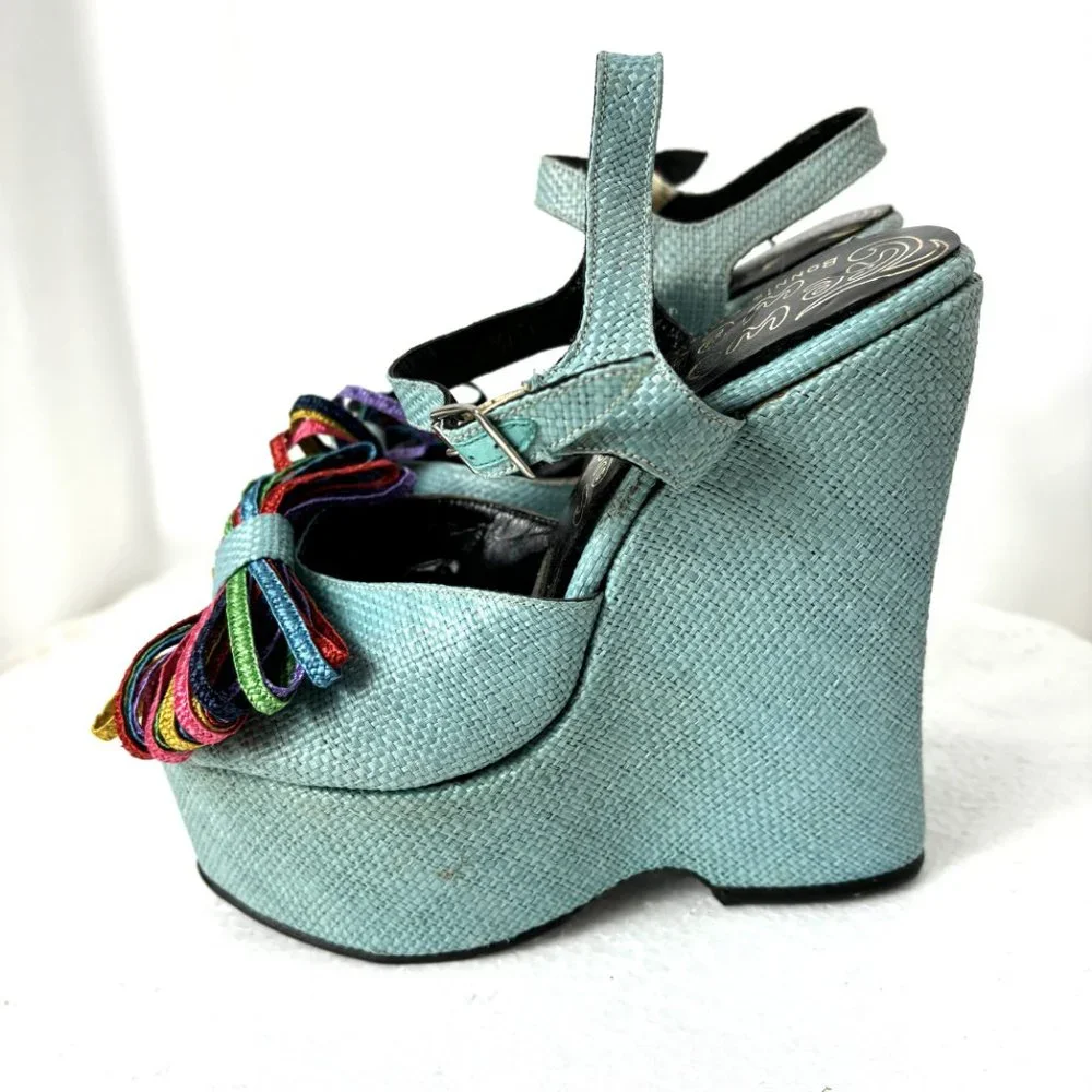 The Wonder Wedge Bonnie Smith for Kimel Platform Heels Vintage 1970s